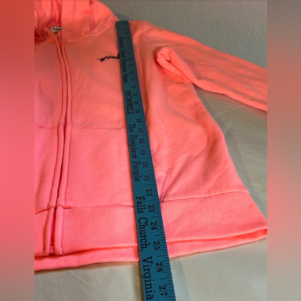 PINK Victors Secret Pink Zippered Hoodie Size Small - Picture 7 of 9